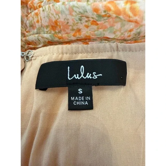 Lulus Floral Ruched Mini Skirt Ruffle Hem Coquette Cottagecore S - Picture 3 of 4